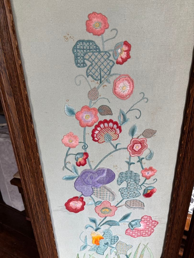 再値下げ！【激レア】お値打ち・戸塚刺繍・豪華木製パーテーション・衝立