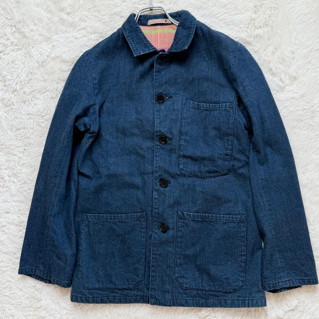 45rpm 裏地マルチカラー デニム カバーオール ワークジャケット L