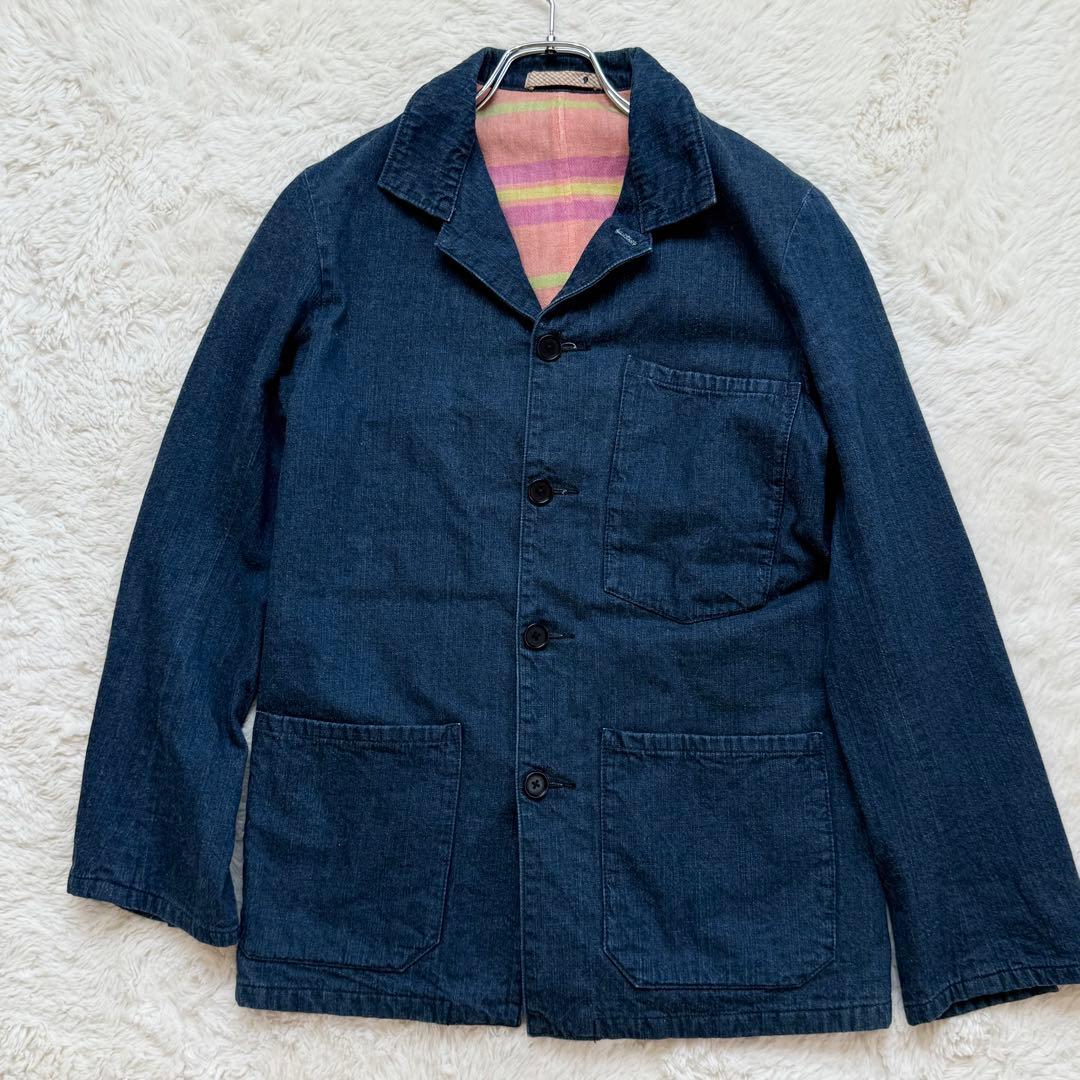 45rpm 裏地マルチカラー デニム カバーオール ワークジャケット L