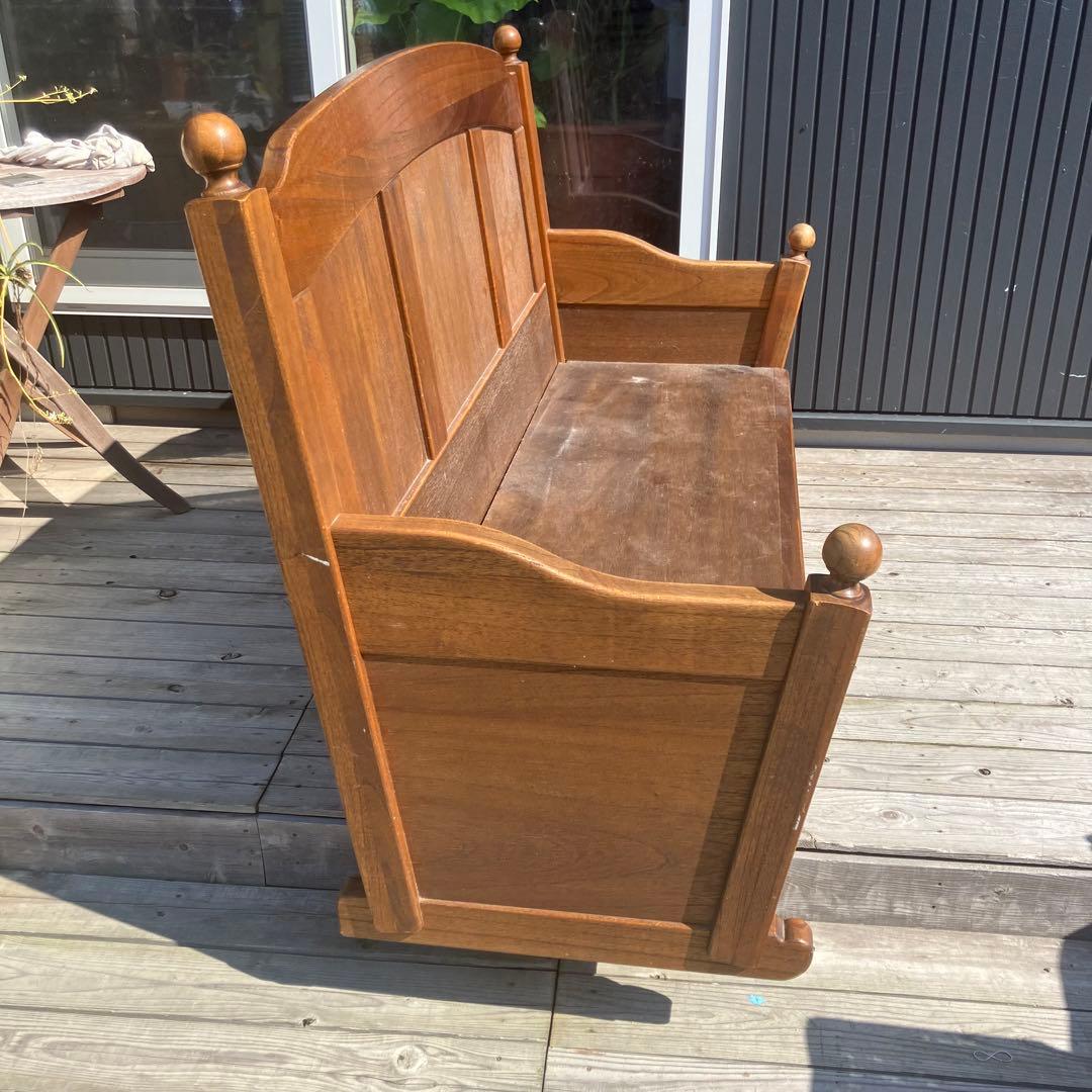 北欧レトロ カントリー家具 木製ベンチ 二人掛けソファー ビンテージヴィンテージ