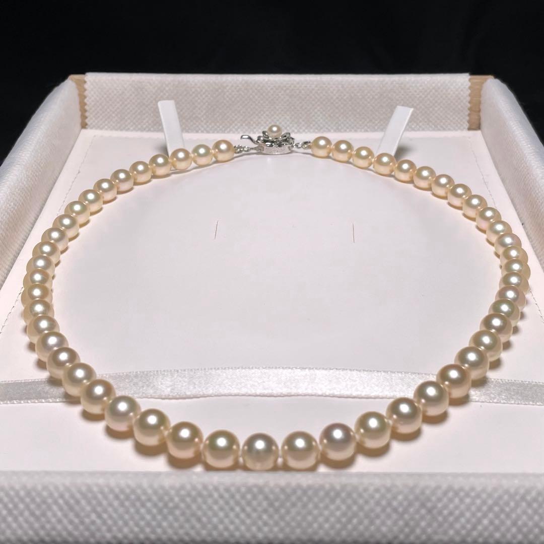極美品 花珠級 アコヤパール ネックレス あこや真珠 7.5〜7.9㎜ O603