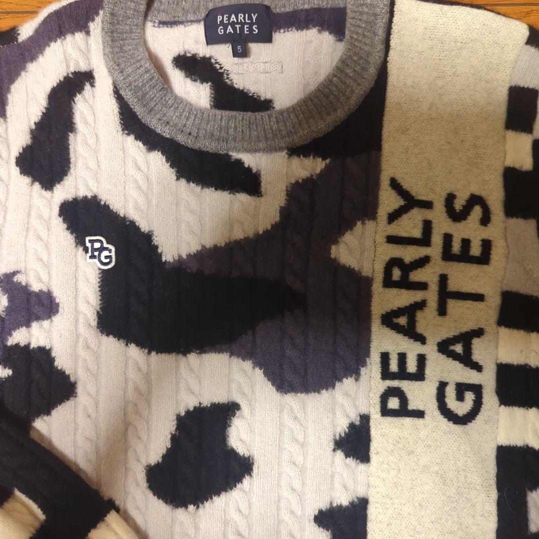 PEARLY GATES 迷彩柄 ニットセーター サイズ5　定価42000円