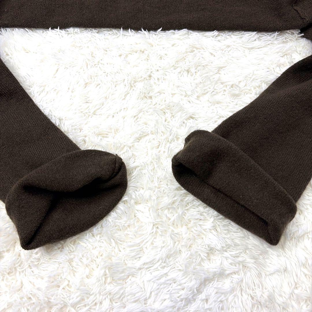 極美品 FOXEY カシミヤ ダブルジップパーカー ショート丈 ニット ブラウン