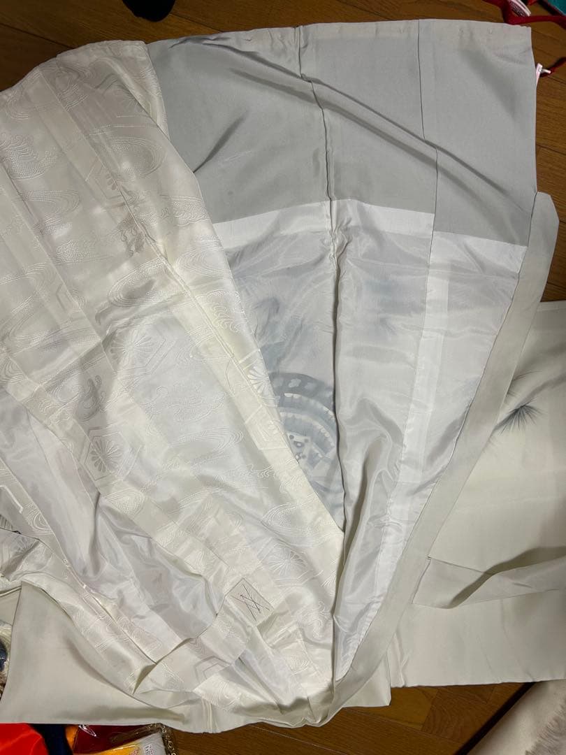 男の子用お祝い着★お宮参り、七五三に◎お正月用にも◎　迫力の鷹　美品白地グレー系