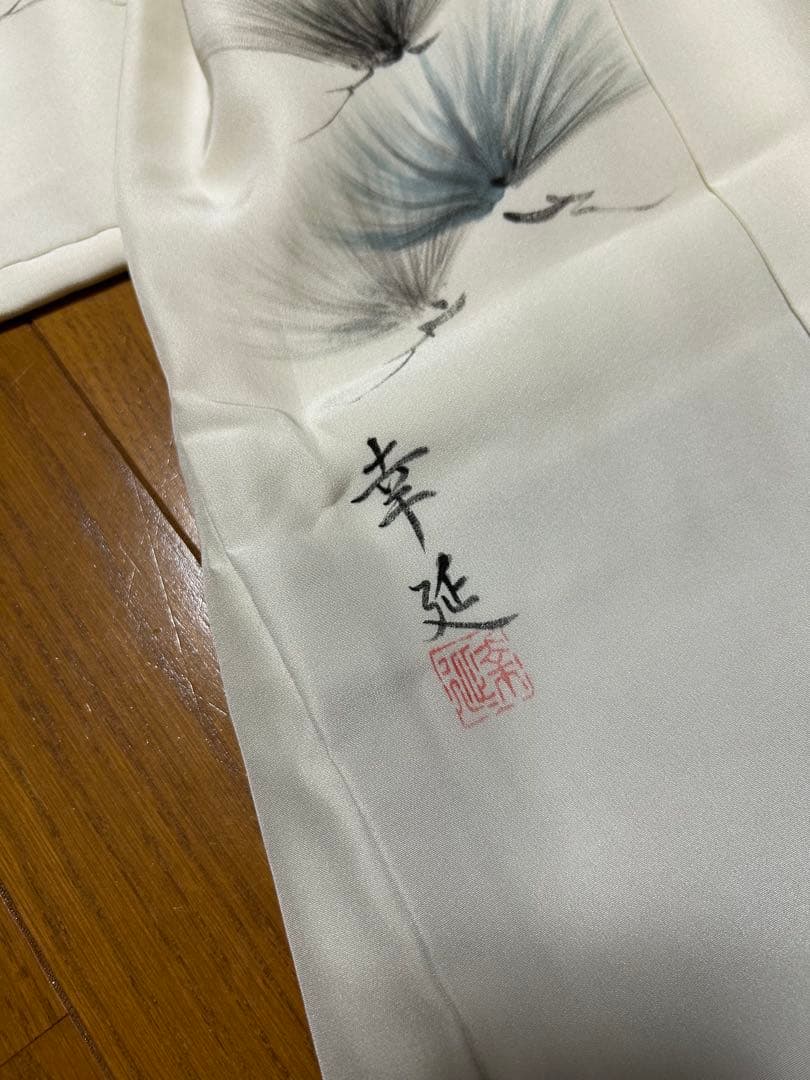 男の子用お祝い着★お宮参り、七五三に◎お正月用にも◎　迫力の鷹　美品白地グレー系