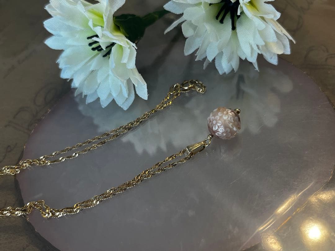 cocoです レア 14kgfあこや真珠フラワーカービングPT