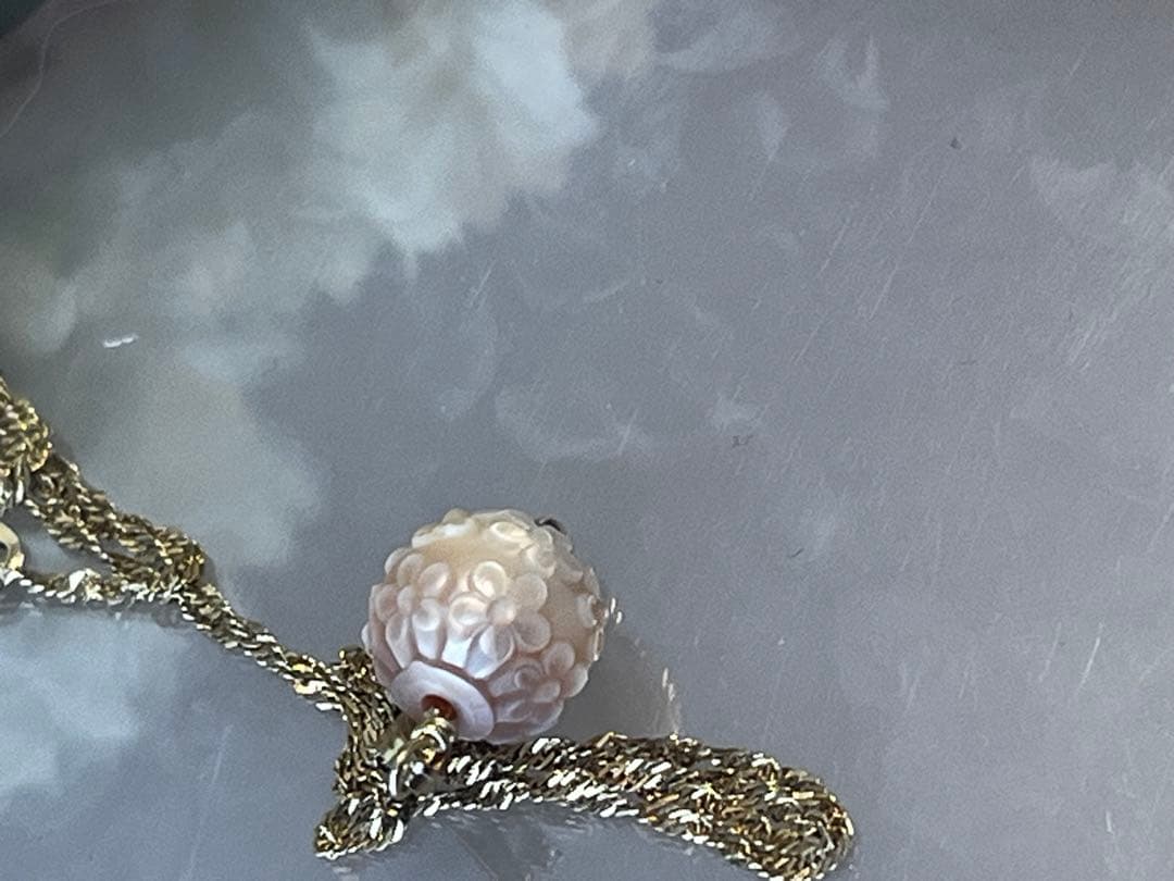 cocoです レア 14kgfあこや真珠フラワーカービングPT