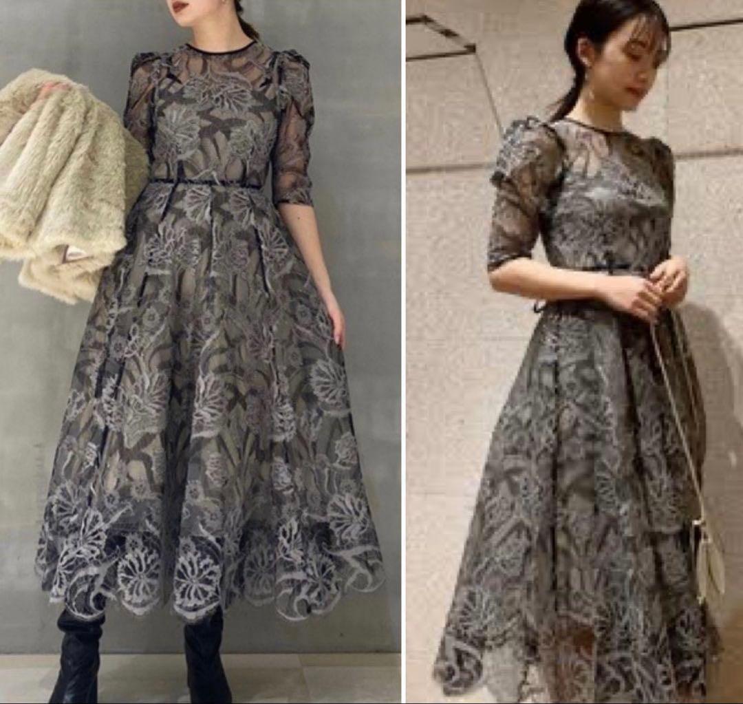 レースボリュームワンピース SNIDEL スナイデル 結婚式　ドレス