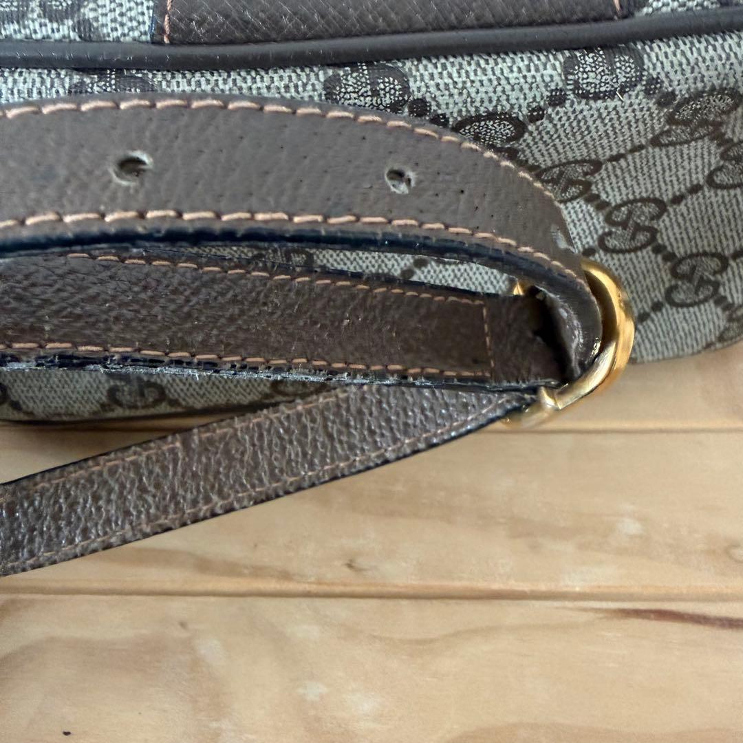 オールドグッチ GG 本革 肩掛け 斜め掛け クロスボディ ポシェット 廃盤