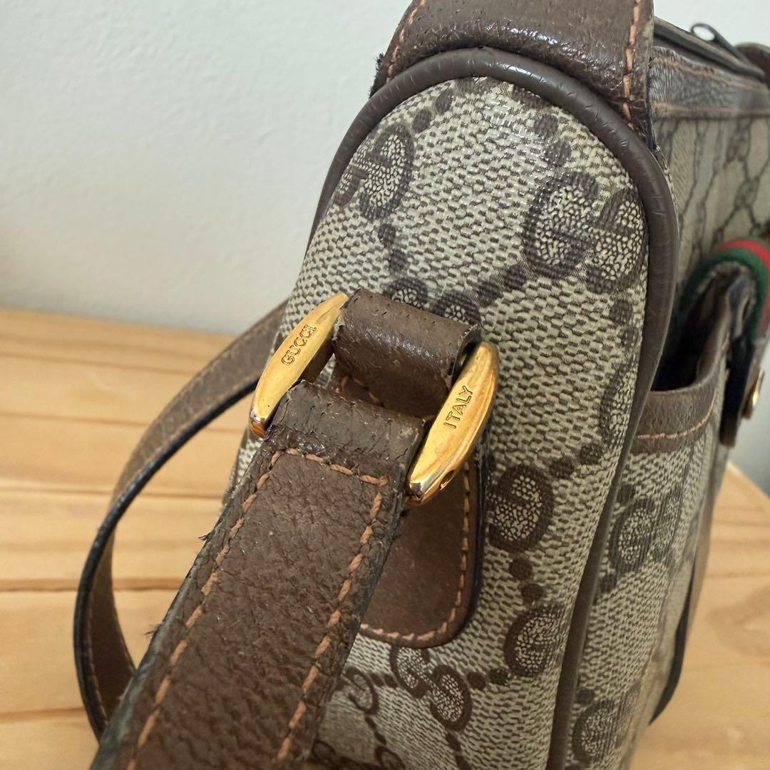 オールドグッチ GG 本革 肩掛け 斜め掛け クロスボディ ポシェット 廃盤