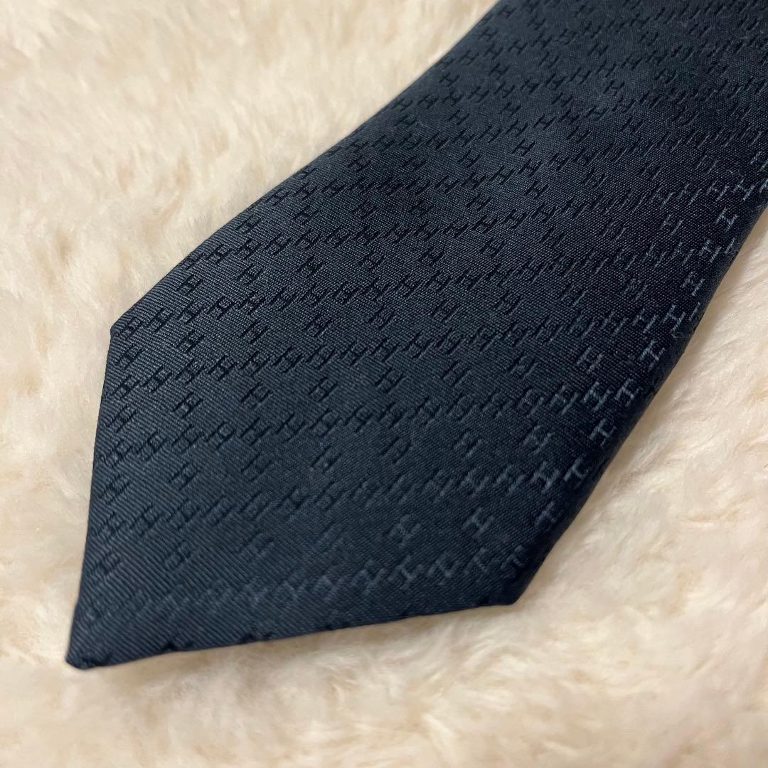 極美品！ エルメス ネクタイ H柄 ファソネ ナロータイ ブラック
