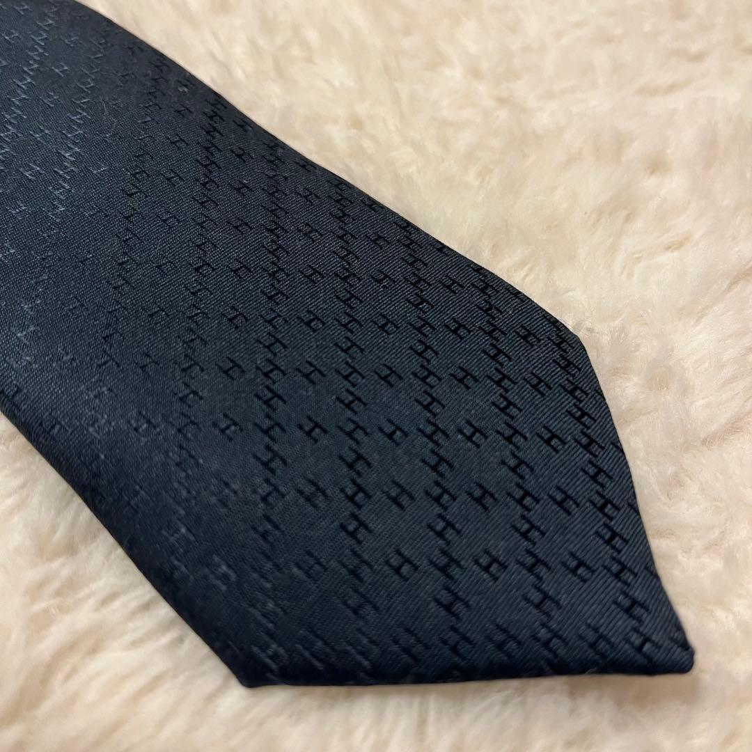 極美品！ エルメス ネクタイ H柄 ファソネ ナロータイ ブラック