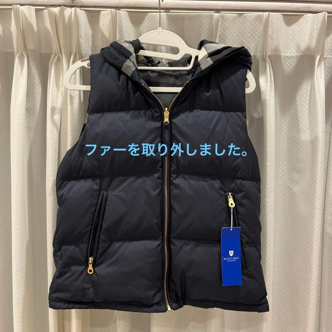 美品⭐️ブルーレーベルクレストブリッジ リバーシブル チェック ダウンベスト 38