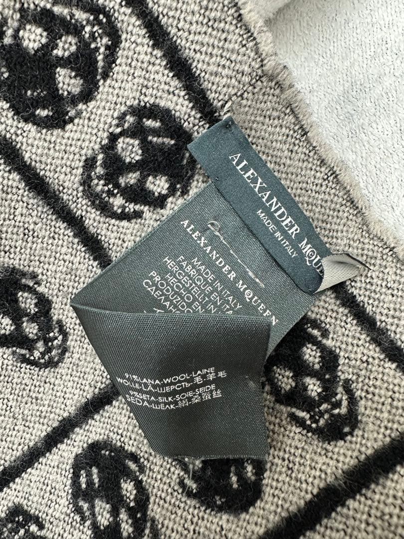 ★ アレキサンダーマックイーン　マフラー　チャコール　グレー×パープ