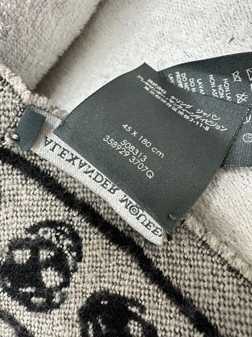 ★ アレキサンダーマックイーン　マフラー　チャコール　グレー×パープ