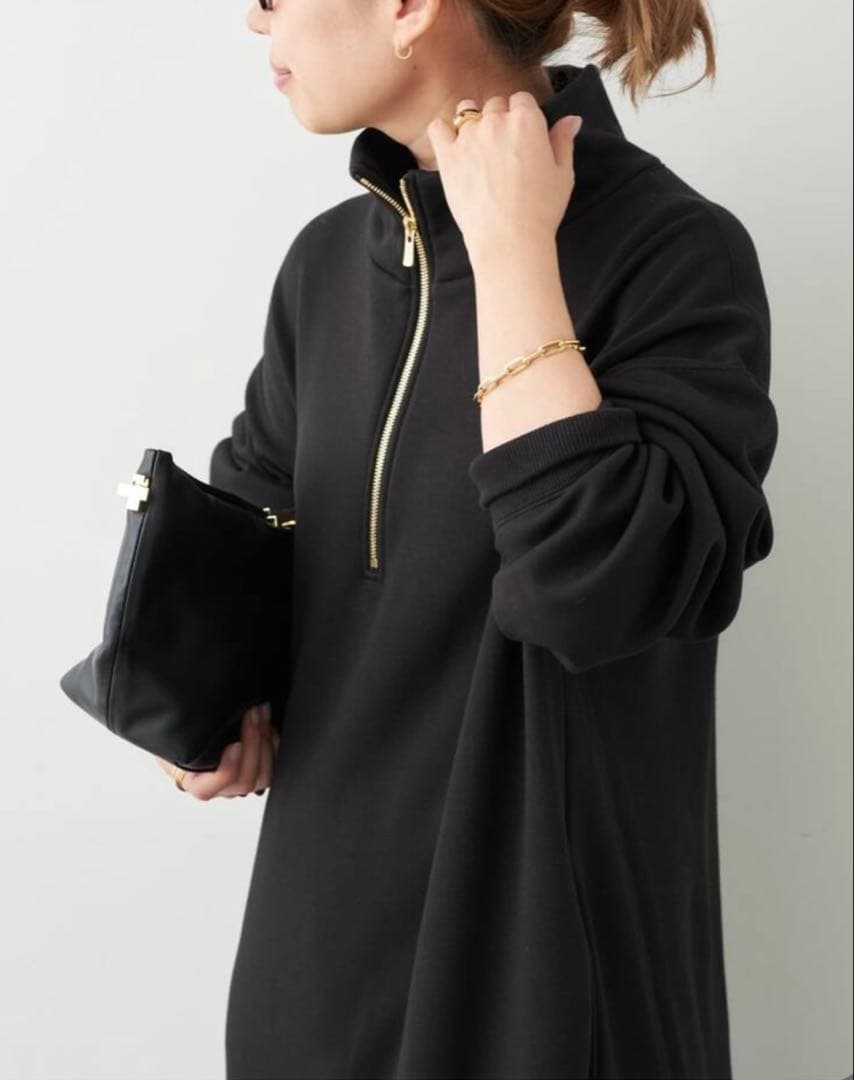 Deuxieme Classe *Warm ジップ ドレス ブラック 38