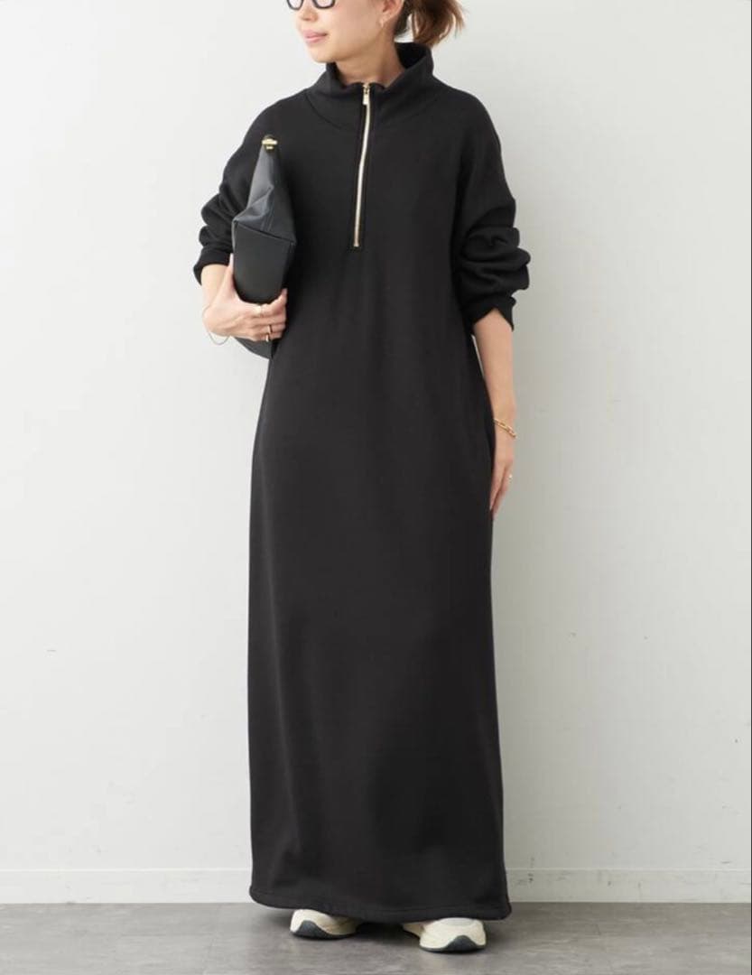 Deuxieme Classe *Warm ジップ ドレス ブラック 38