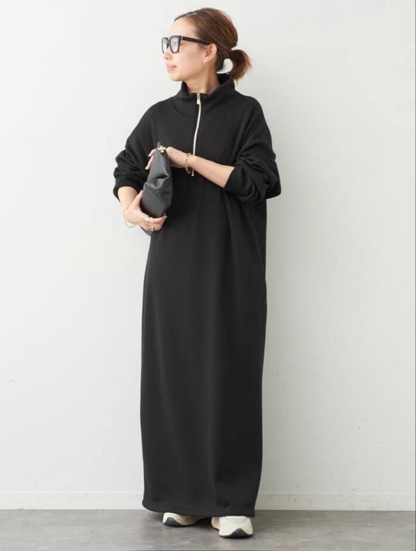 Deuxieme Classe *Warm ジップ ドレス ブラック 38