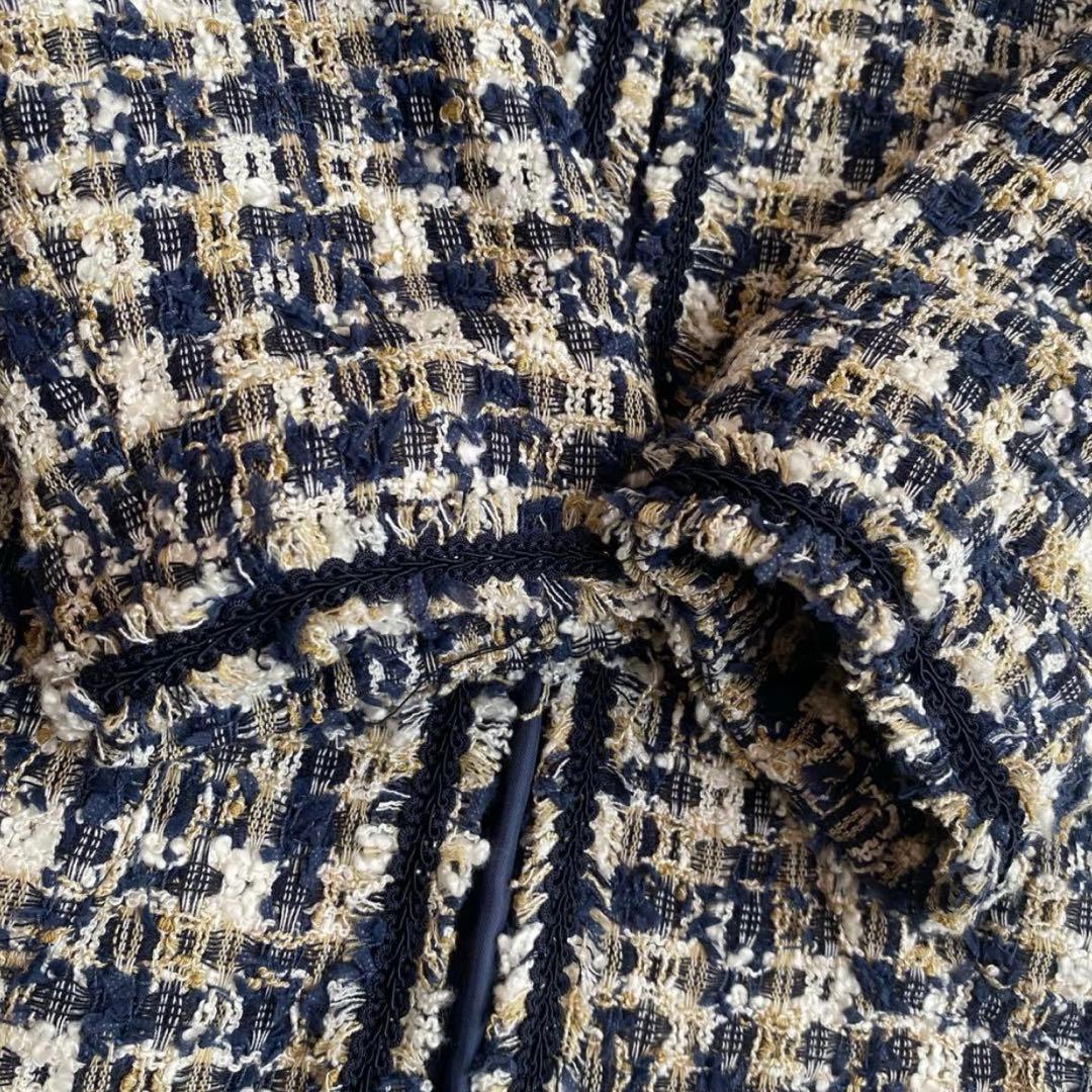 FENNEL ノーカラージャケット ツイードジャケット 9　M