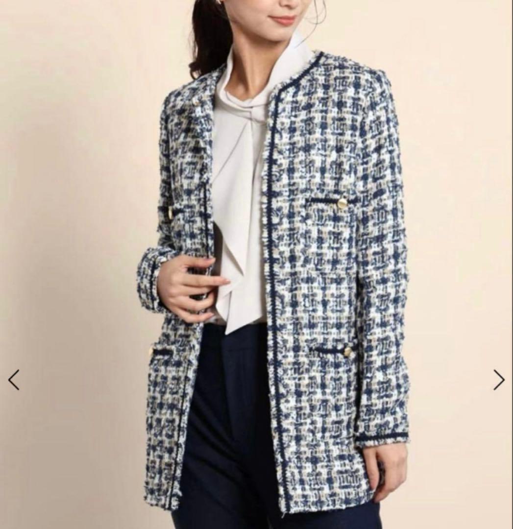 FENNEL ノーカラージャケット ツイードジャケット 9　M