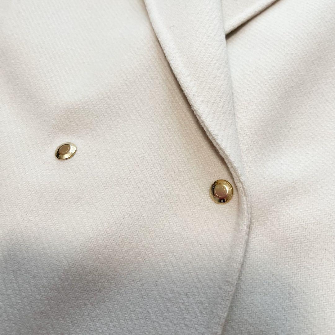 Drawerドゥロワー ダブルフェイス ウール ジレ ベスト オフホワイト