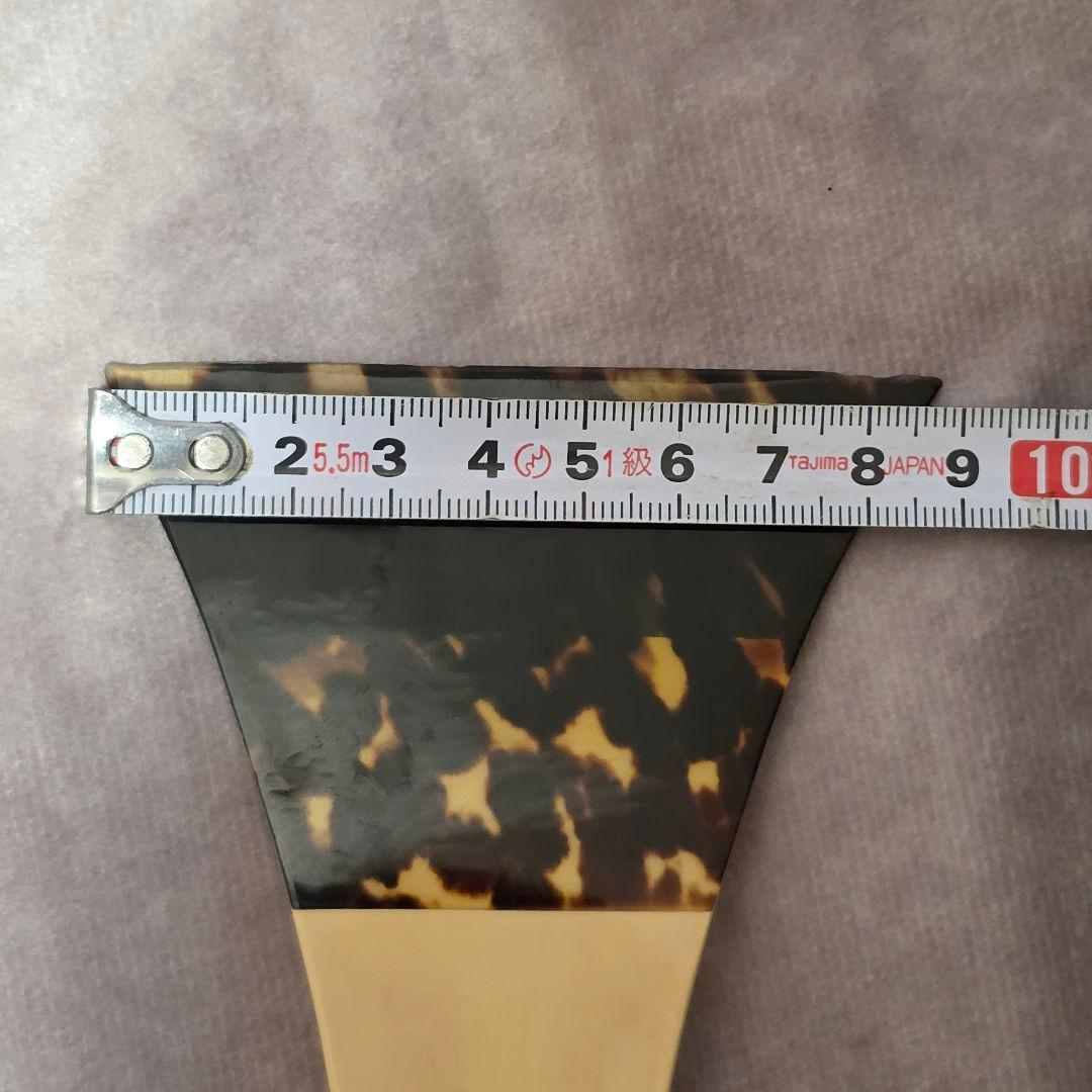 三味線 撥 バチ ケースつき　開き約8.7cm一部欠けあり　本鼈甲