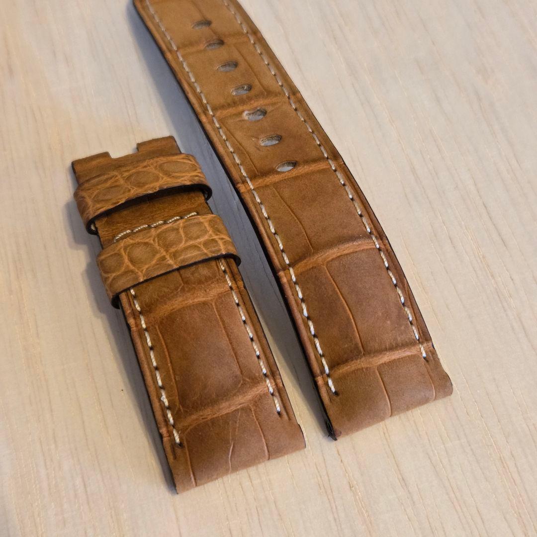 パネライ純正 24/22mm レザーベルト&Dバックル 44mm ルミノール