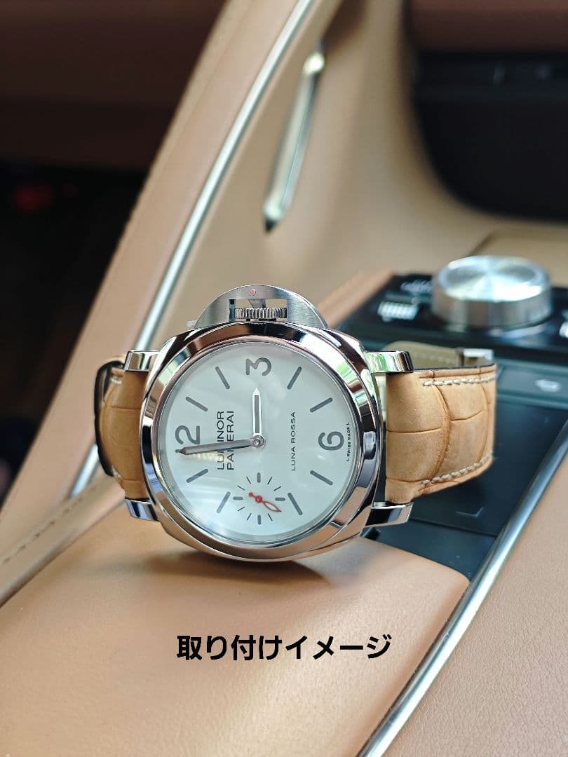 パネライ純正 24/22mm レザーベルト&Dバックル 44mm ルミノール