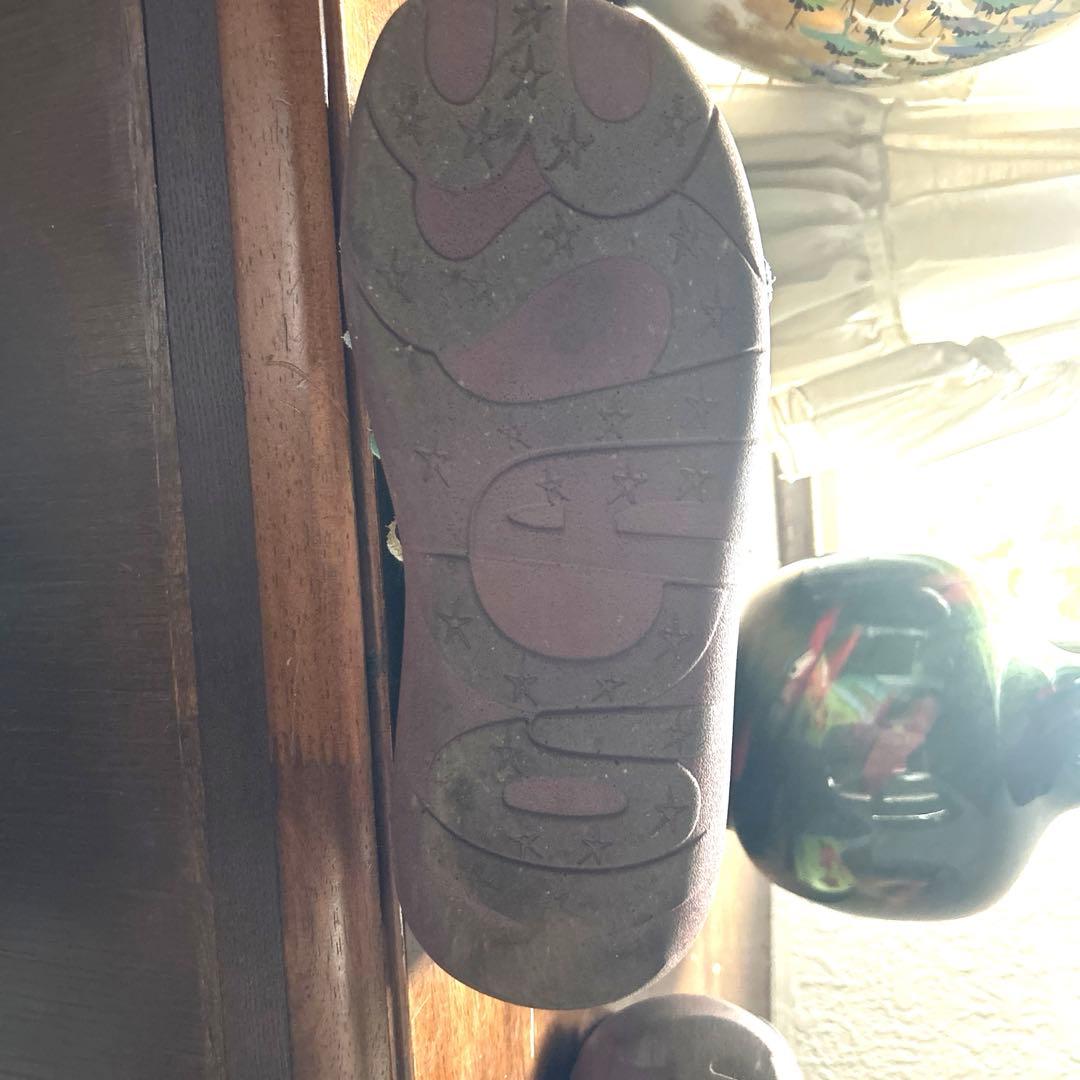 エスタシオンブーツ革のアップリッケ　グリーンとマルチカラー　Ｍ