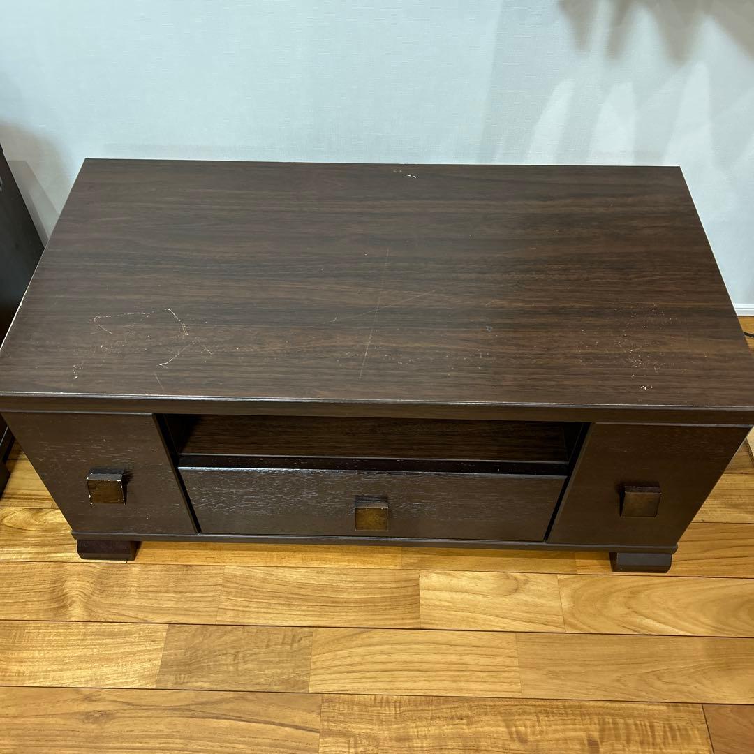 ダークブラウン テレビ台 引き出し付き