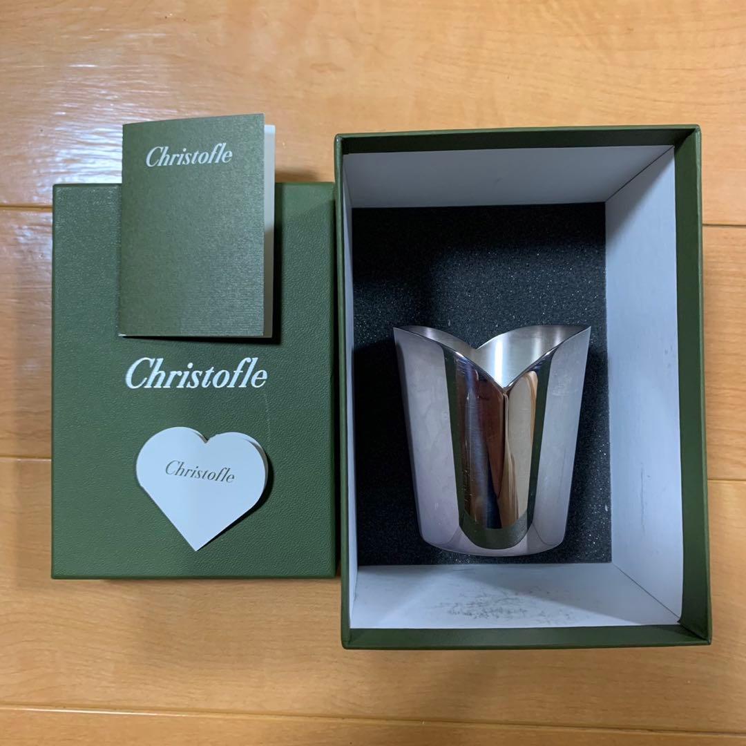 希少 未使用 クリストフル ハート 花瓶 フラワーベース 箱