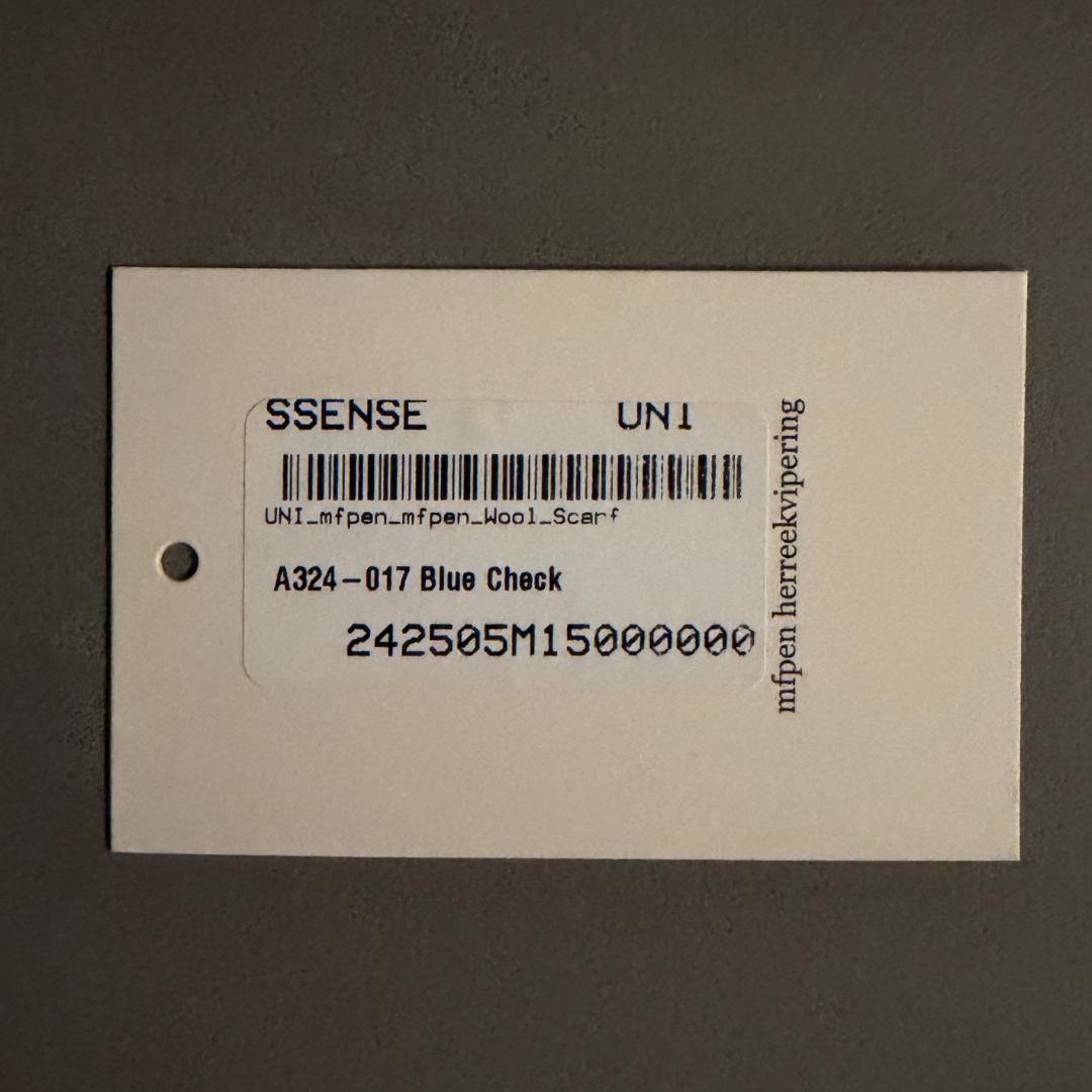 【新品】MFPEN WOOL SCARF ブルー　OUR's 深水光太さん着用