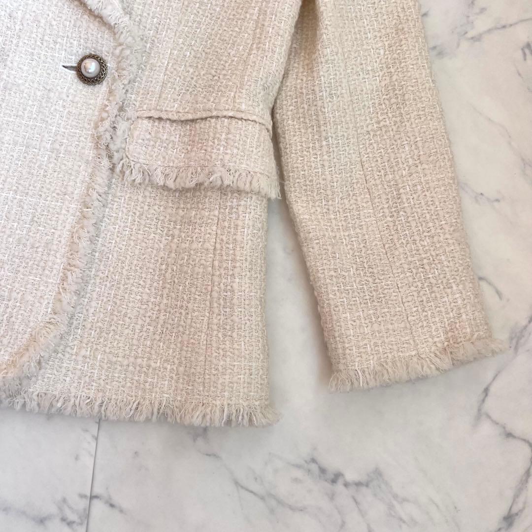 【未使用級】ルルウィルビー イタリア生地 ファンシーツイードダブルジャケット