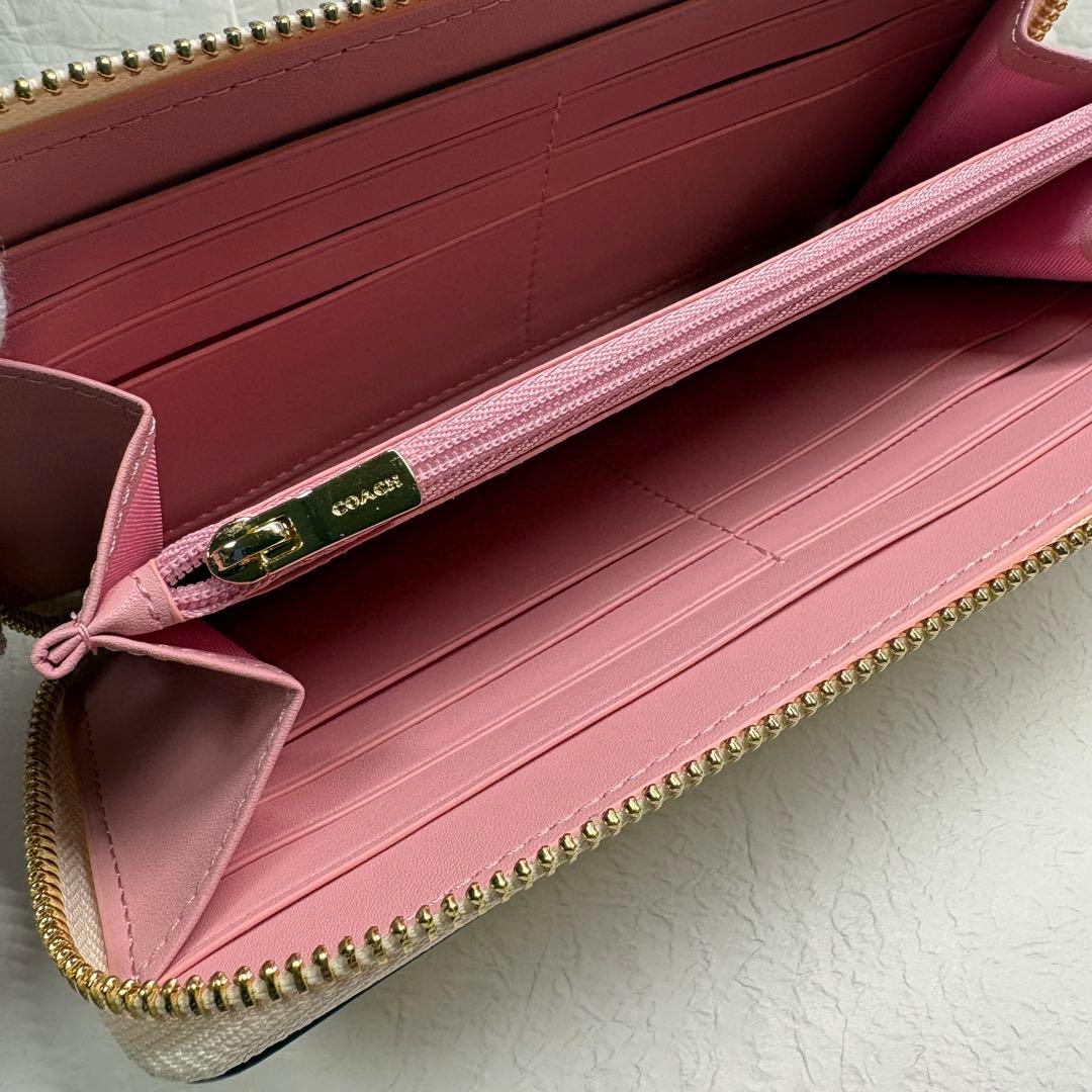 COACH 花柄 長財布 アウトレット品 ホワイト
