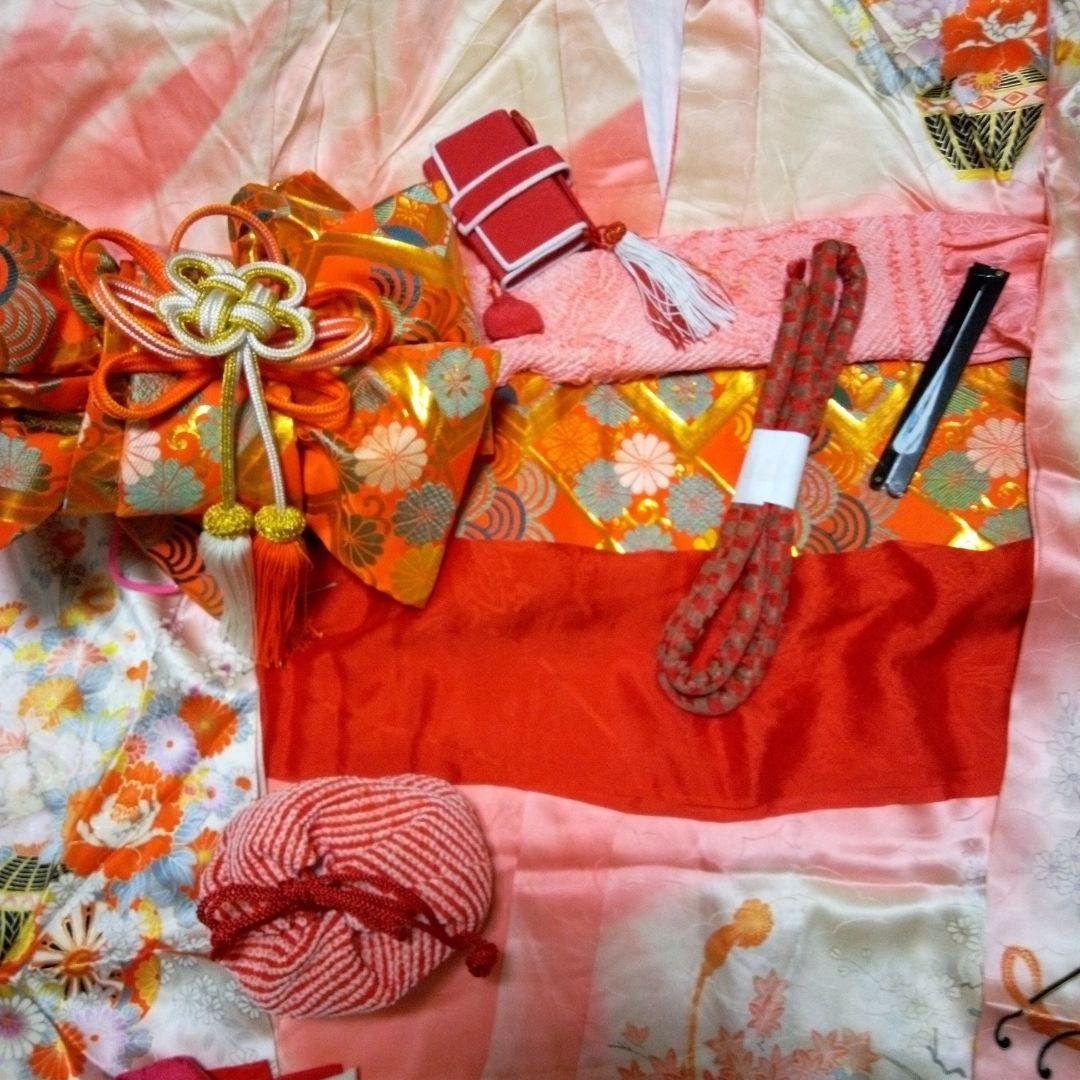 正絹【七五三7歳用】振袖、作り帯セット