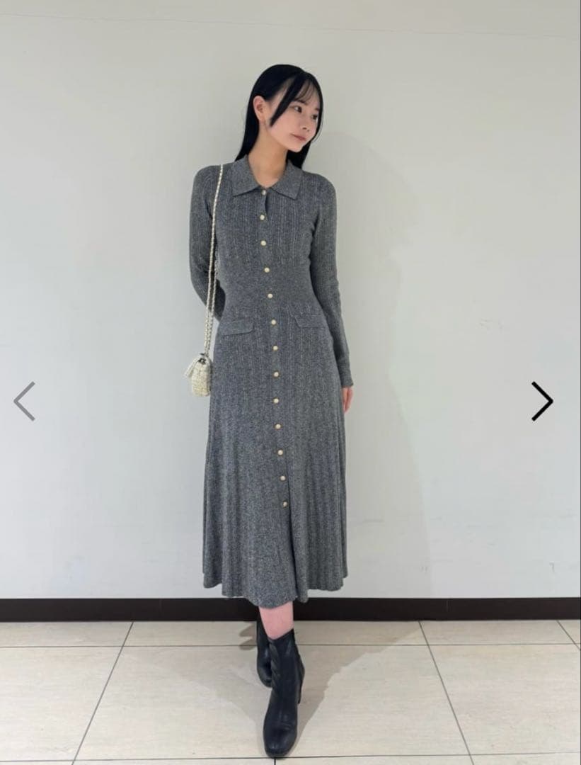 25AW SNIDEL スナイデル フロントボタンニットワンピース