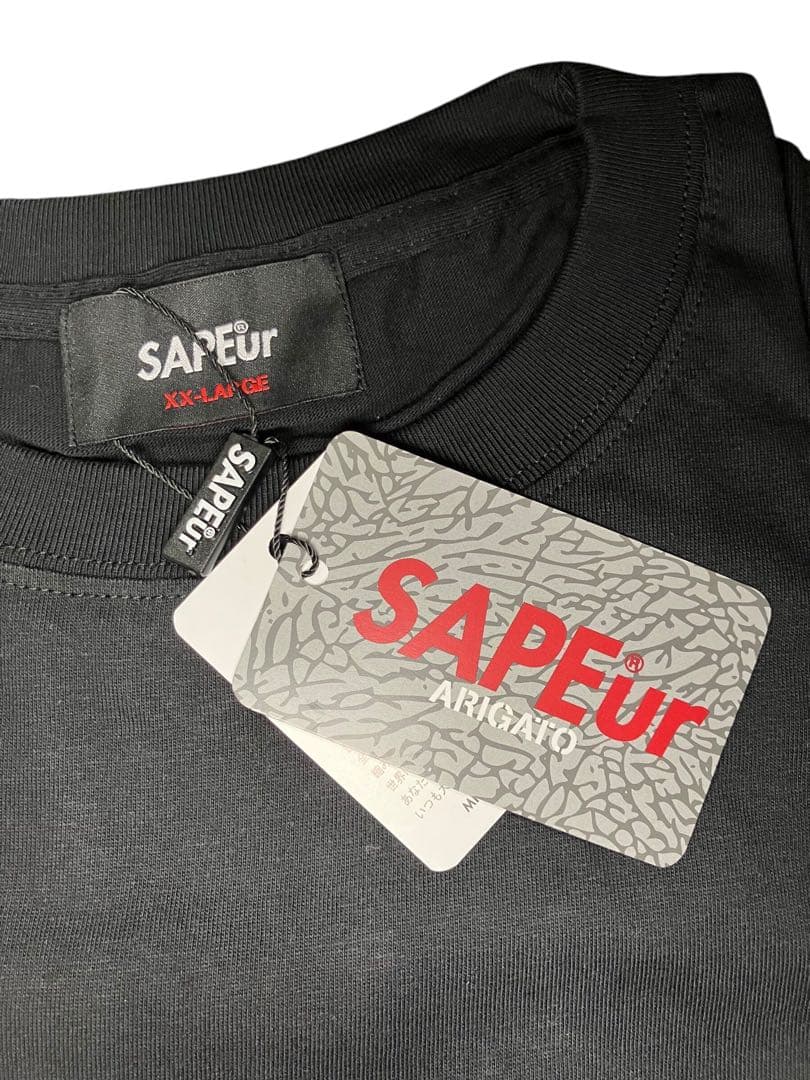 ★【限定】サプール SAPEur センターロゴマスコットラジオTシャツ XXL黒