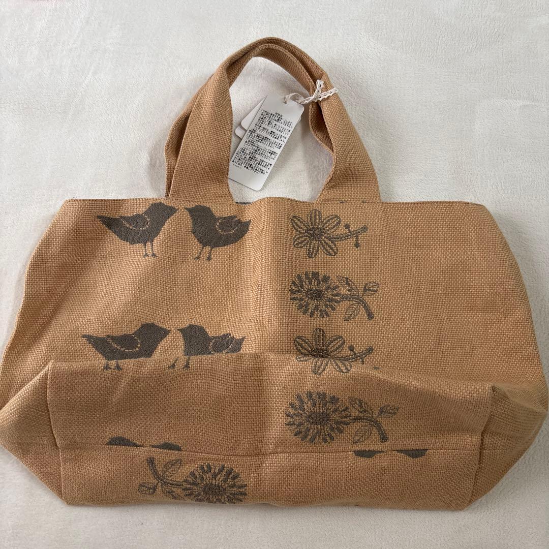 mina perhonen鳥と花柄トートバッグ