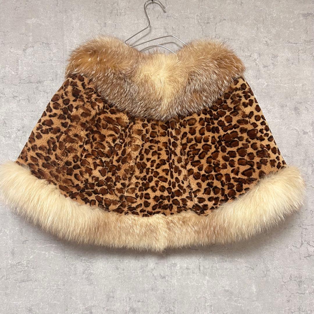 豹柄　ボレロ　ポンチョ　ラビット　ラクーン　フォックス　リアルファー