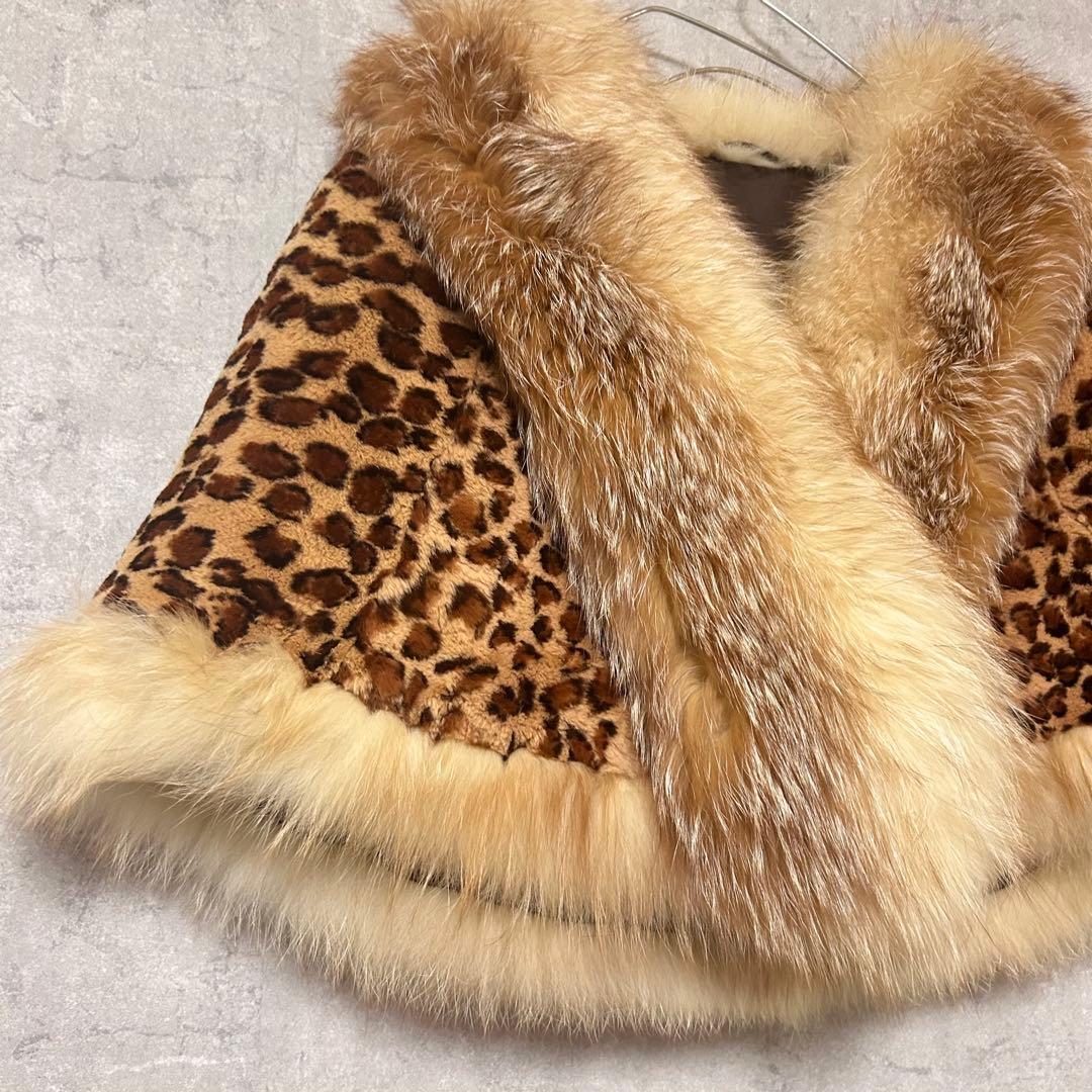 豹柄　ボレロ　ポンチョ　ラビット　ラクーン　フォックス　リアルファー