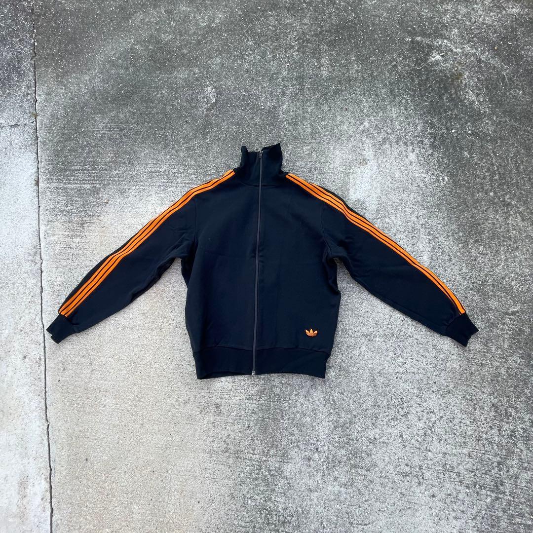 adidas トラックジャケット 西ドイツ デサント製ブラックオレンジ サイズ3