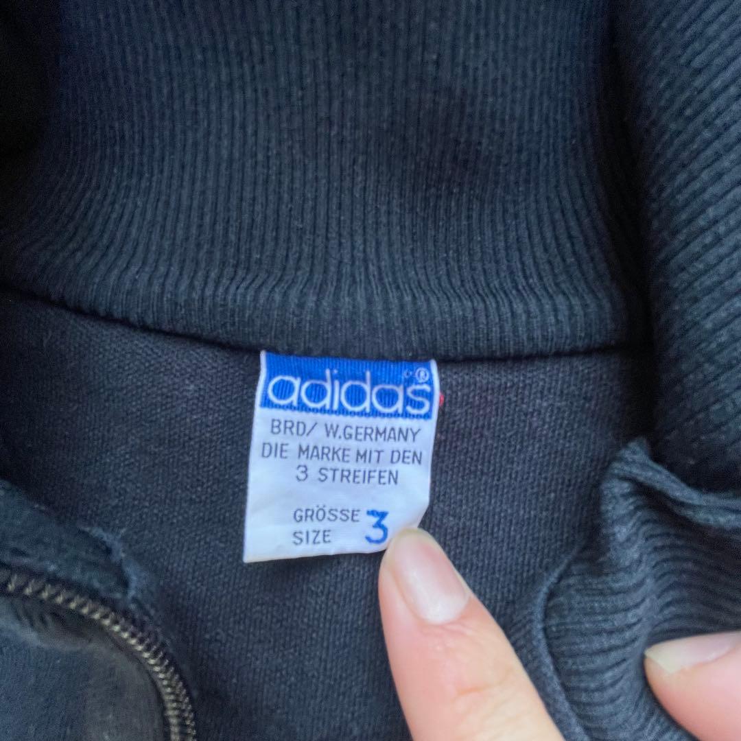 adidas トラックジャケット 西ドイツ デサント製ブラックオレンジ サイズ3