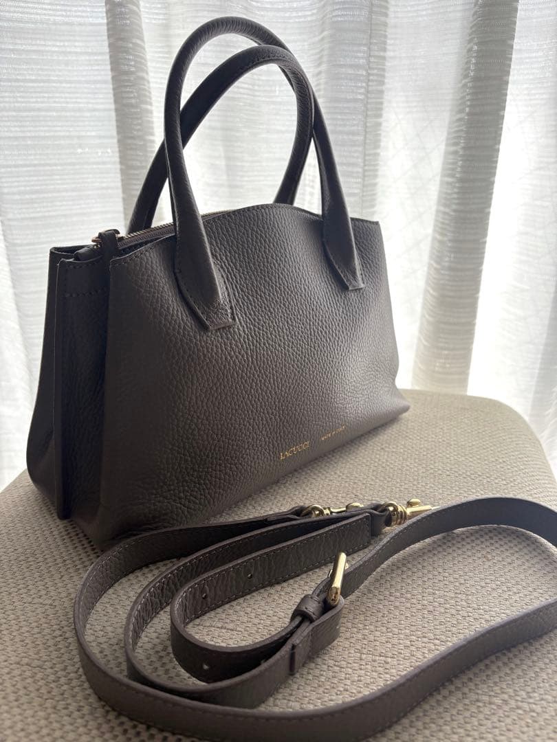 美品IACUCCIベラール2wayショルダーバッグ ハンドバッグ グレージュ