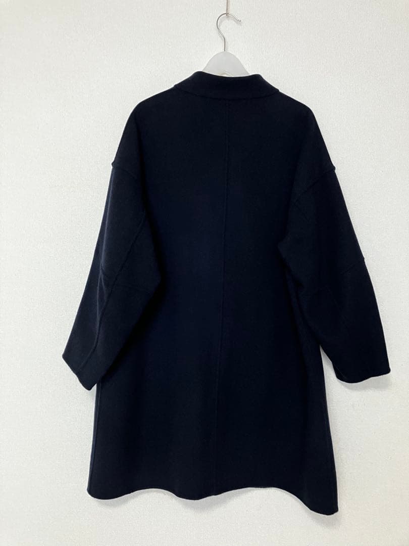 SIMPLICITE S120 ブレンドリバーシブル ミドル丈コート　ネイビー