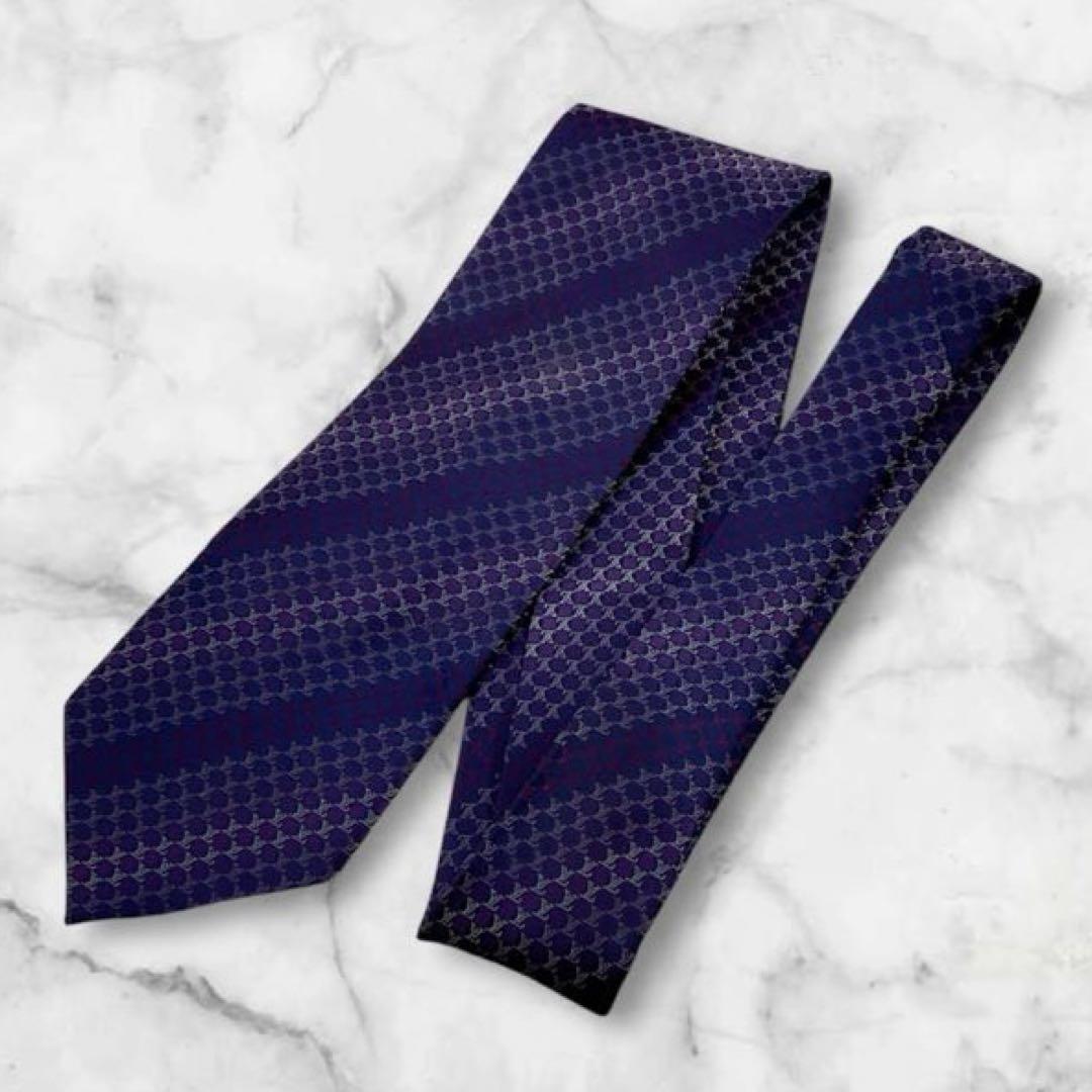 アリスト　世界最高峰ルイヴィトン LVロゴ　ストライプ　ネクタイ