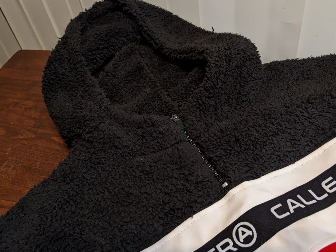 カジェヘラ　切替　ボア　ハーフジップ　パーカー　スウェット　ゴルフ　ウェア　黒