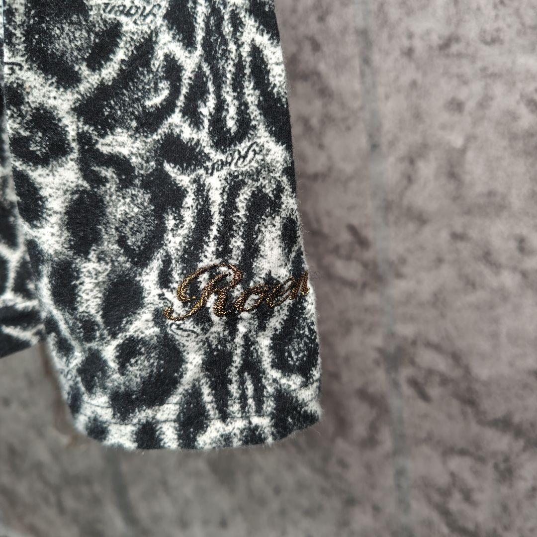 希少 ロエン Roen レオパード柄 総柄カットソー 長袖 髑髏刺繍 Sサイズ