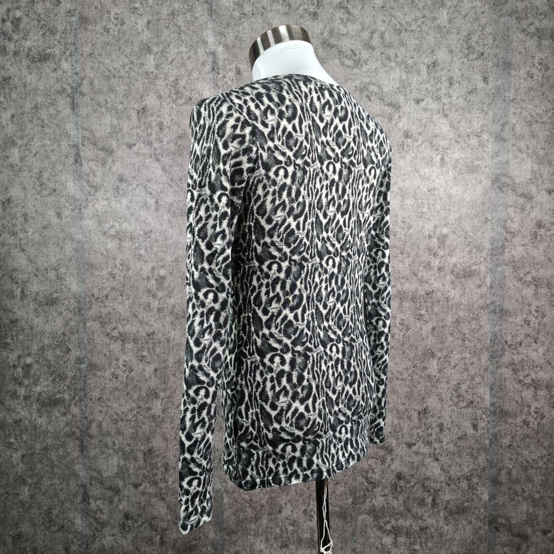 希少 ロエン Roen レオパード柄 総柄カットソー 長袖 髑髏刺繍 Sサイズ