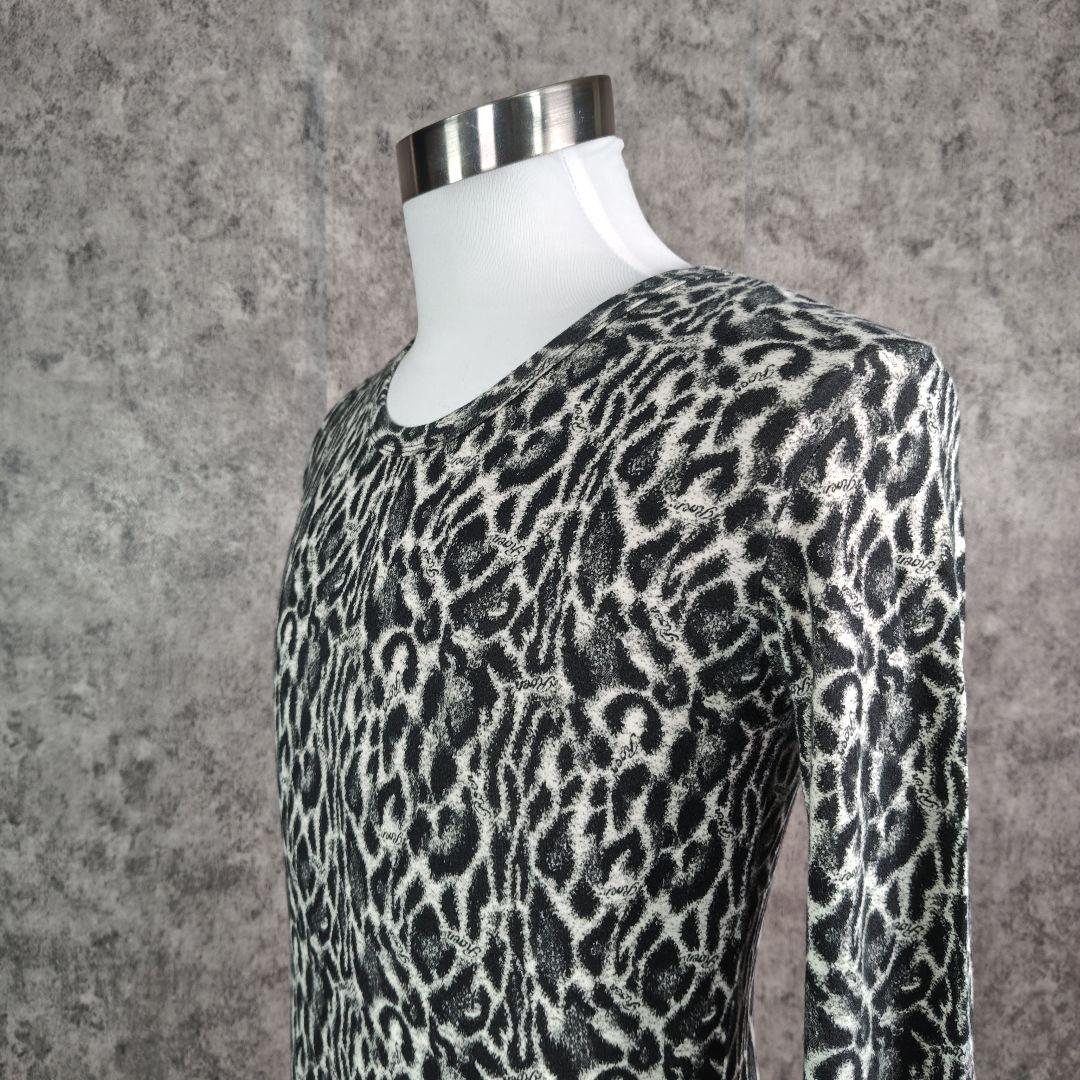 希少 ロエン Roen レオパード柄 総柄カットソー 長袖 髑髏刺繍 Sサイズ