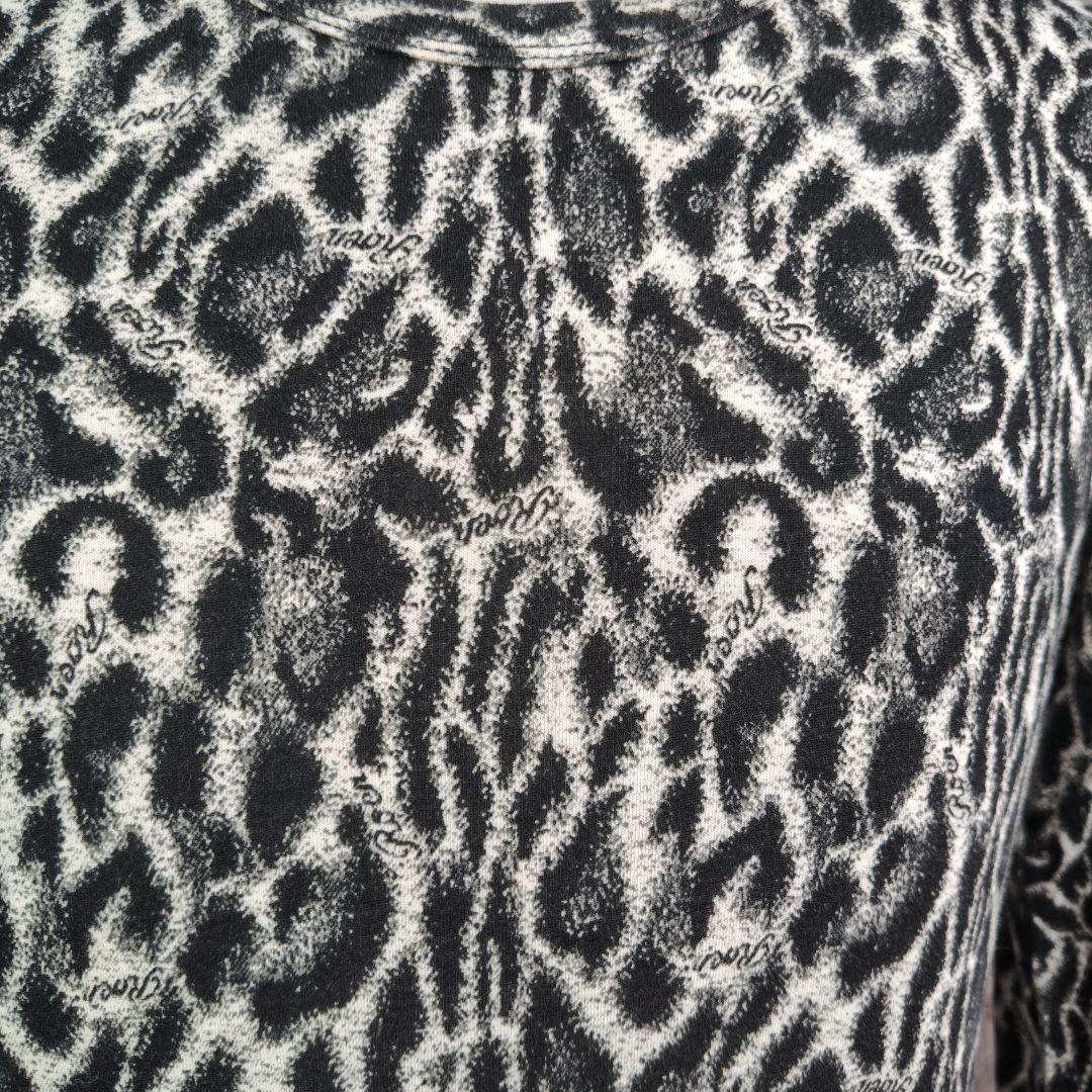 希少 ロエン Roen レオパード柄 総柄カットソー 長袖 髑髏刺繍 Sサイズ